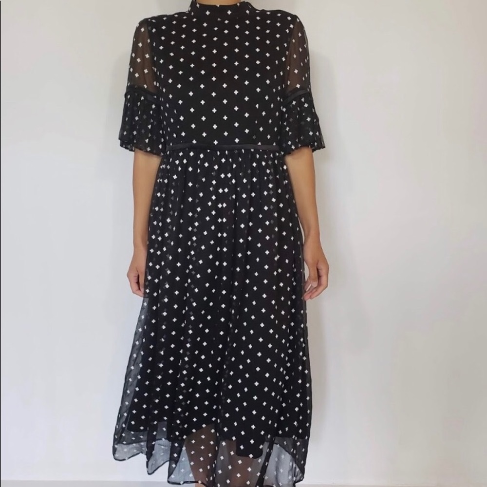 Black & white chiffon dress